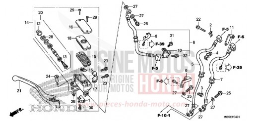 MAITRE-CYLINDRE FREIN AV. (NC700SA/SD) NC700SDC de 2012